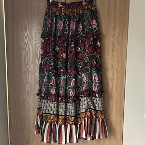Bohemian Floral Maxi Skirt in Multicolor